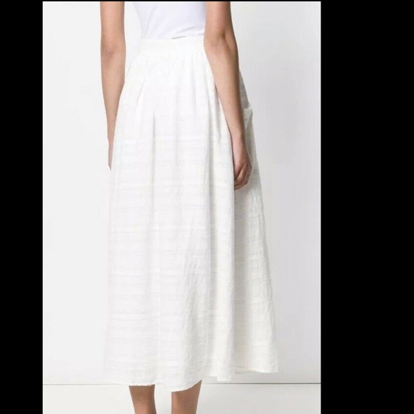 $350 Mara Hoffman Viola Midi Skirt White Jacquard Z341-4